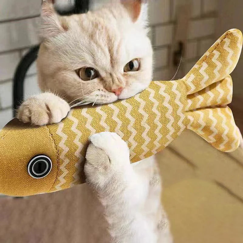 Poisson "Kicker" Interactif – Jouet de Simulation & Coussin pour Chat