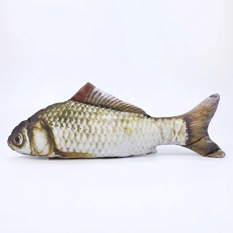 Poisson "Kicker" Interactif – Jouet de Simulation & Coussin pour Chat Carpe herbivore