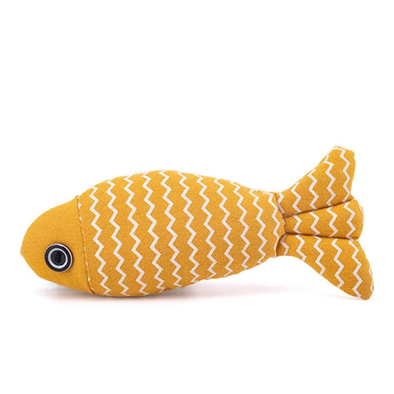 Poisson "Kicker" Interactif – Jouet de Simulation & Coussin pour Chat Jaune