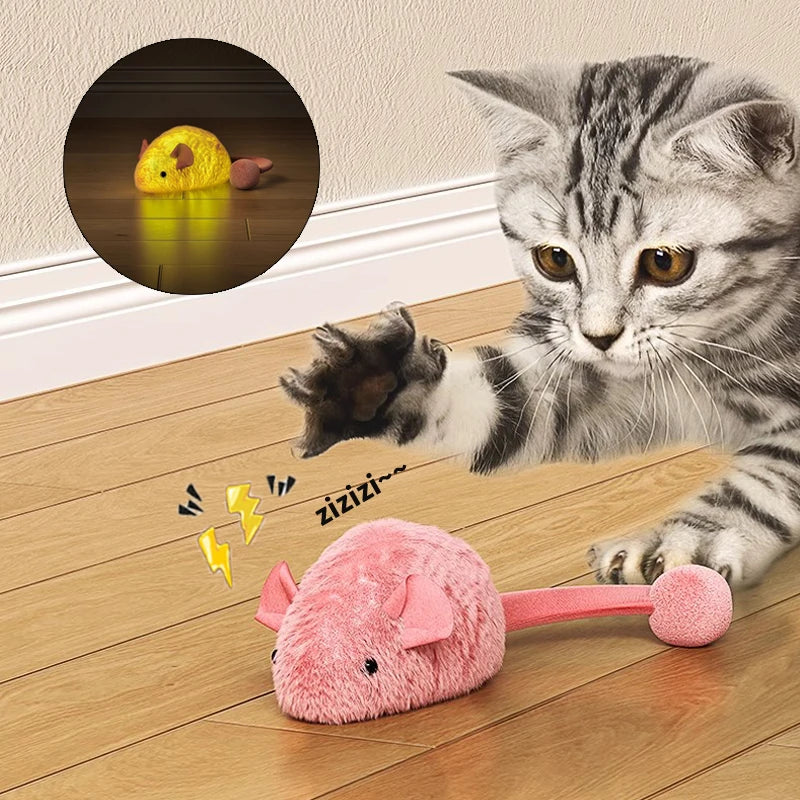 Souris Interactive "Real-Hunt" – Le Jouet de Chasse en Peluche pour Chat