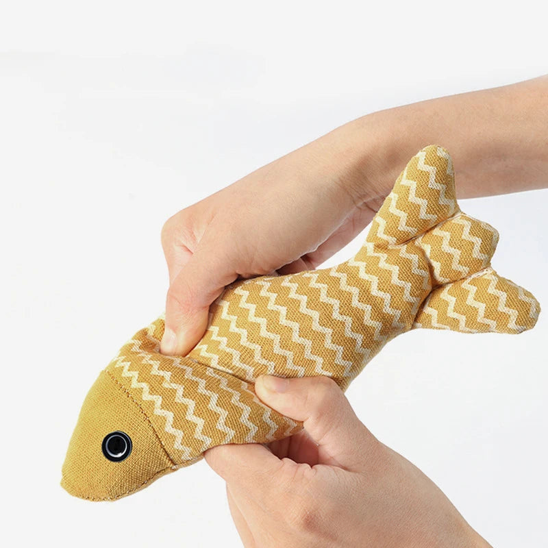 Poisson "Kicker" Interactif – Jouet de Simulation & Coussin pour Chat