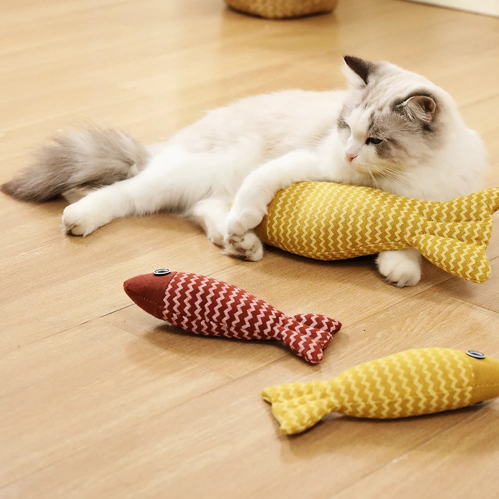 Poisson "Kicker" Interactif – Jouet de Simulation & Coussin pour Chat