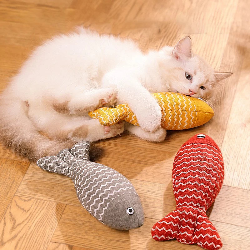 Poisson "Kicker" Interactif – Jouet de Simulation & Coussin pour Chat