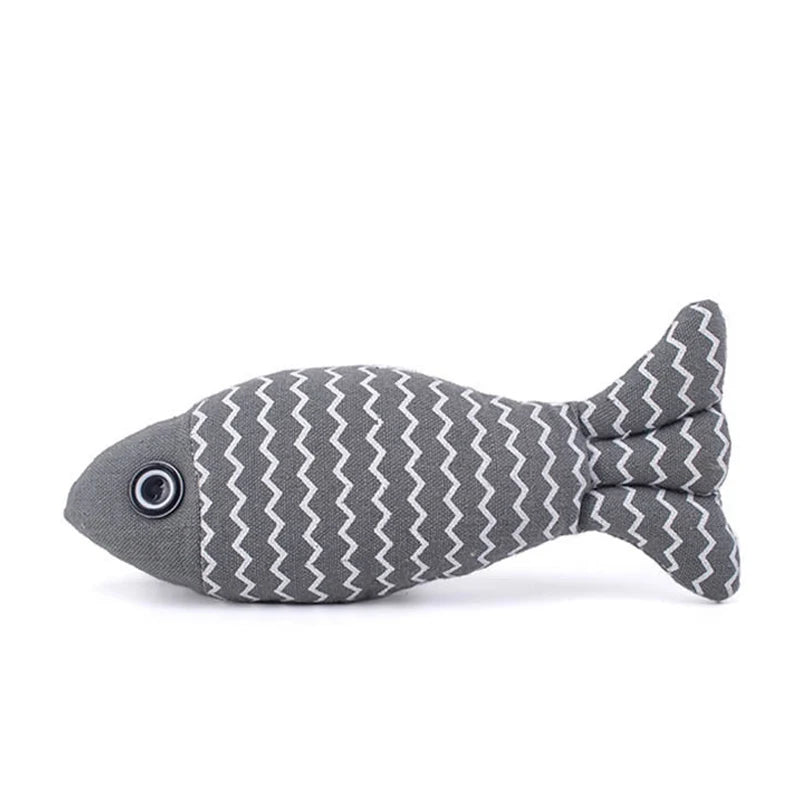 Poisson "Kicker" Interactif – Jouet de Simulation & Coussin pour Chat Gris