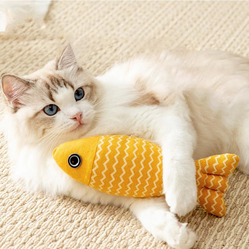 Poisson "Kicker" Interactif – Jouet de Simulation & Coussin pour Chat