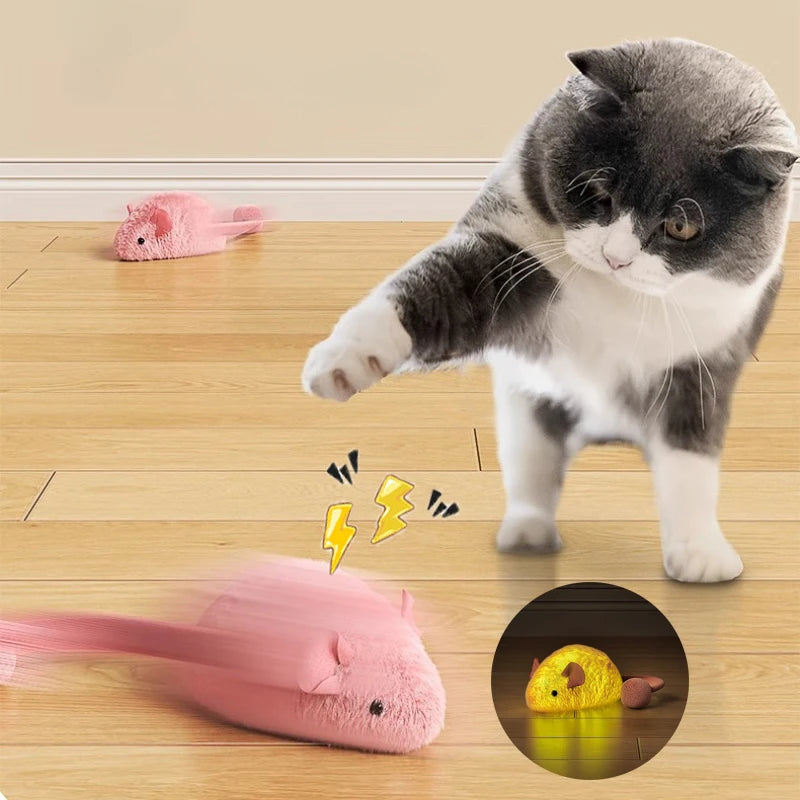 Souris Interactive "Real-Hunt" – Le Jouet de Chasse en Peluche pour Chat
